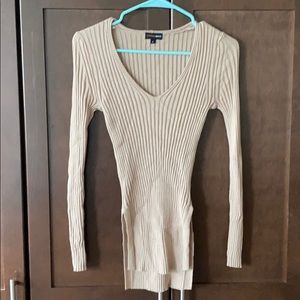 Hi lo fitted ribbed sweater